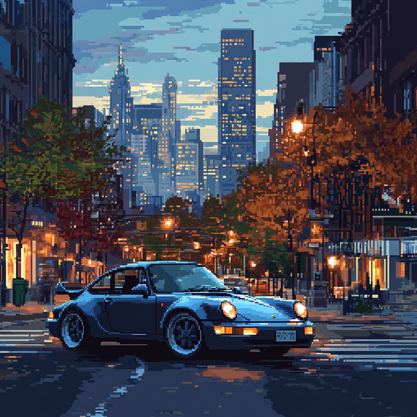 Midjourney - Pixel Art Porsche